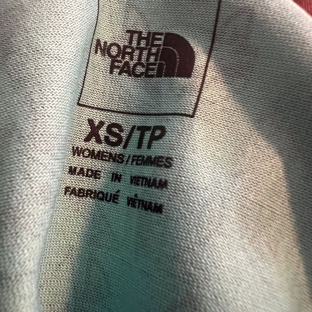 North Face Women's Base Layer Fox Print Long Sleeve Snap Button Teal Shirt XS - Picture 5 of 7